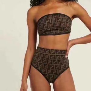 Designer Bandeau High-Waisted Bikini